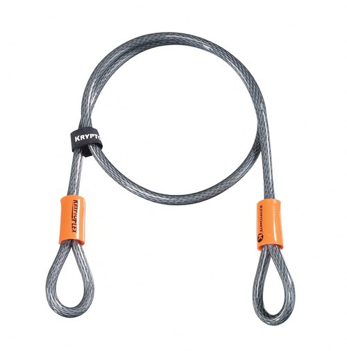 Kryptonite KryptoFlex 410 Double Loop Security Cable, 4FT Long Braided Steel Flex Bike Lock Anti-Theft Cable with Looped Ends for Outdoor Equipment, 10mm Thick
