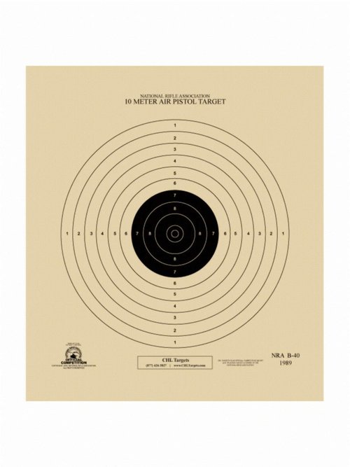 B-40/1 Shooting Targets – Slow Fire- 50 Yard Pistol & Handgun Practice - High-Visibility Bullseye Target Sheets for Indoor & Outdoor Shooting Ranges, Air Pistol, (100 Target Pack) (Black, 100)