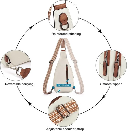 CLUCI Leather Crossbody Bag - Stylish Sling Backpack for Women & Men | Perfect Gift for Birthdays