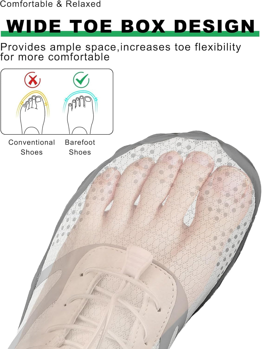 Todaysunny Barefoot Shoes - Minimalist Cross Training Sneakers for Men & Women | Wide Toe Box, Zero Drop Design