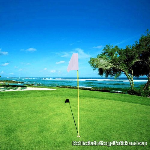 Golf Flag, Solid and Nylon Training Putting Green Flag, Indoor Outdoor Backyard Garden Portable Target Flags, 19.7inch*13.4inch (White)