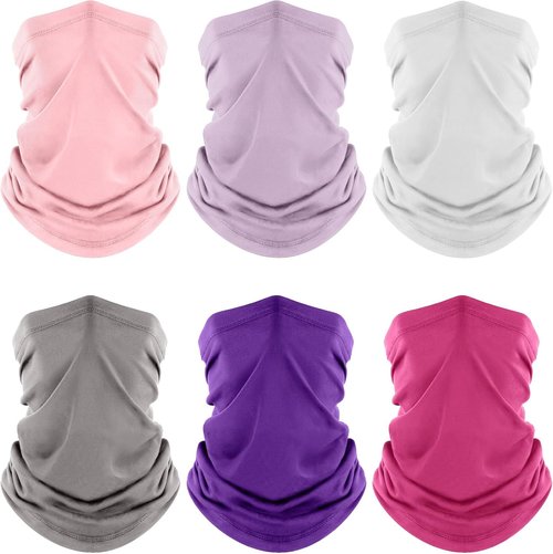 Fuinloth Neck Gaiter, 6 Pack Cooling UV Protection Bandana Face Mask Gator Scarf for Men Women