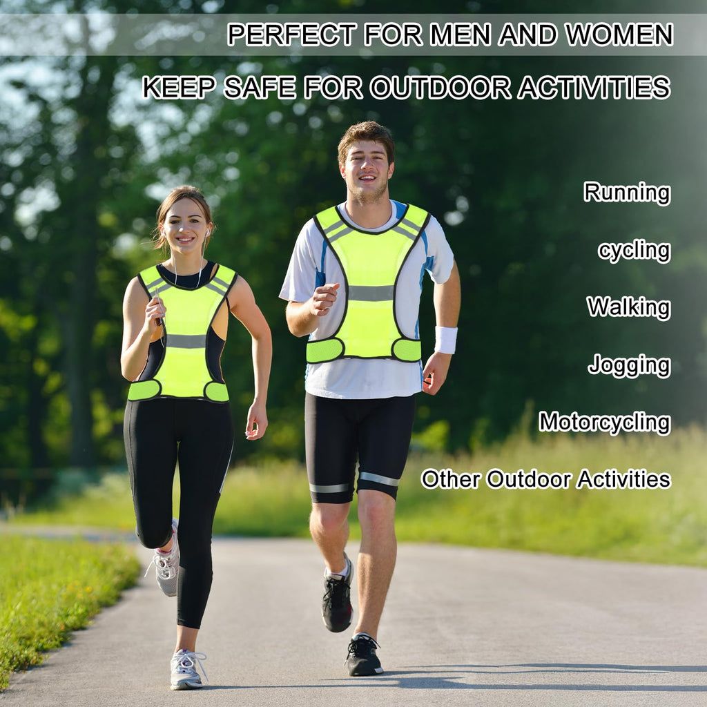 YBEATY Reflective Running Vest High Visibility Reflector Vest with Large Pocket Safety Running Gear for Runners Biking Walking Women Men Lightweight Comfy