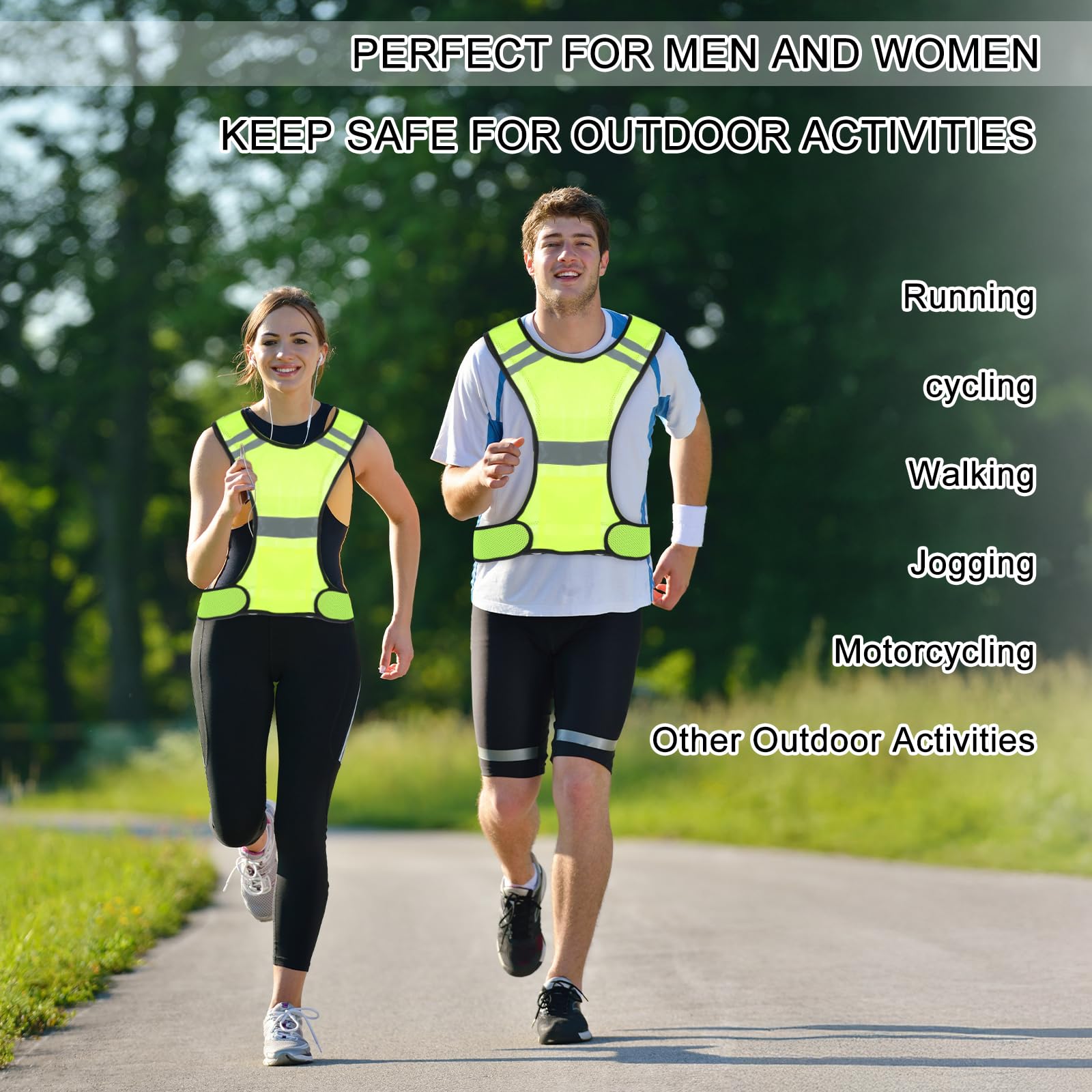 YBEATY Reflective Running Vest High Visibility Reflector Vest with Large Pocket Safety Running Gear for Runners Biking Walking Women Men Lightweight Comfy