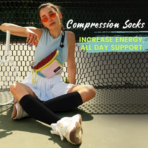 Copper Compression Socks - 15-20 mmHg Circulation Support for Men & Women | 8 Pairs for Travel & Sports
