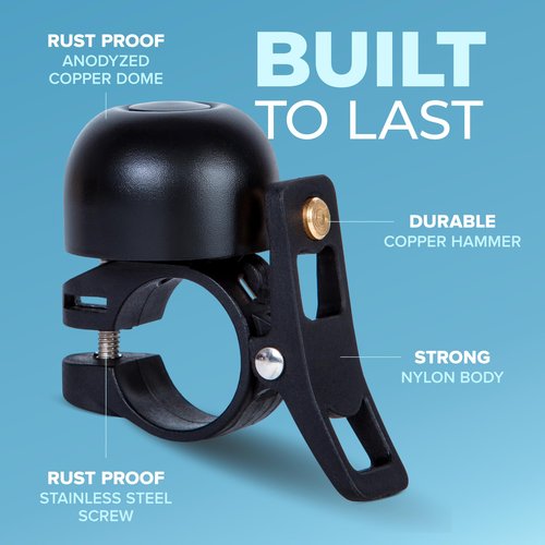 Cycle Torch Bike Bell for Adults & Kids, Supper Loud up to 103 Decibels, Bicycle Bell for Handlebars 0.8 to 0.9 in Handlebars, Installation Key Included
