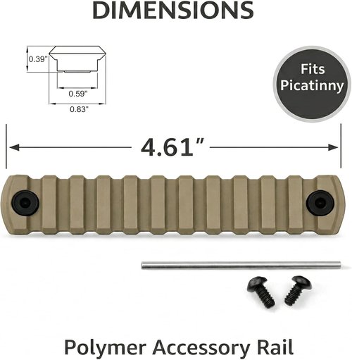 Gotical M-LOK Picatinny Rail Section - 13 Slots for Enhanced Versatility | Flat Dark Earth Finish