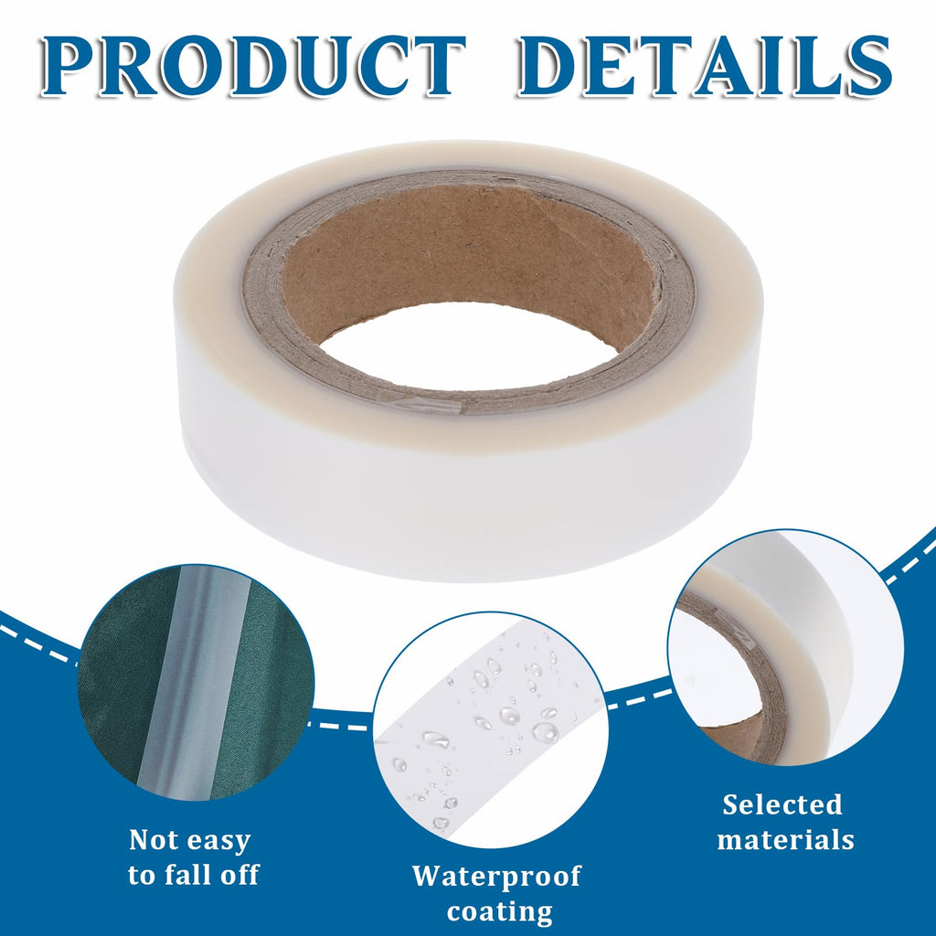 1 Roll 65′ Iron on Hot Melt Tape Seam Sealer Repair Adhesive Fusible Tape, Waterproof Iron on Hot Melt Seam Sealing Tape Clear Fabric Repair Tape for Outdoor Gear Raincoat Tent Awning Sportswear