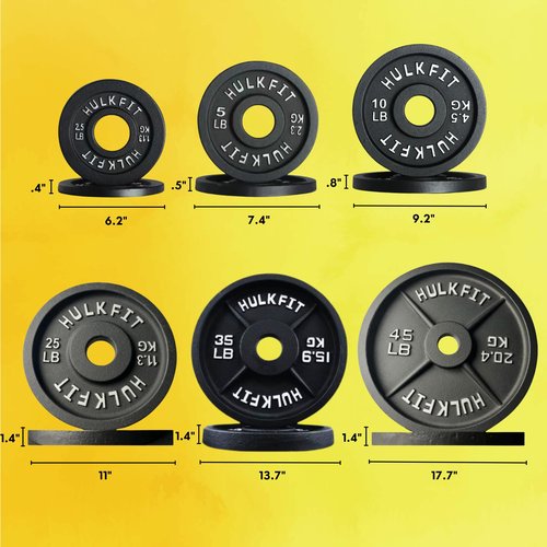 HulkFit 2-inch Olympic Steel Plate, 5lb Pair