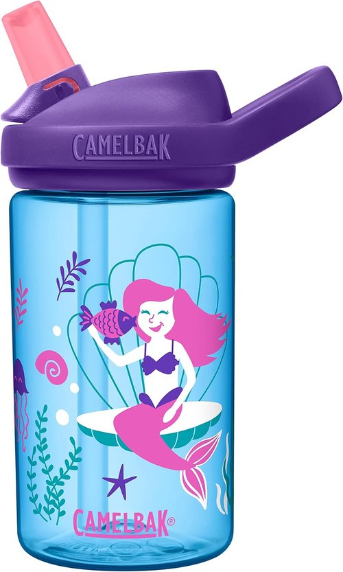 CamelBak Eddy+ Kids Water Bottle - Bite Valve Straw & Eco-Friendly Tritan Renew Material