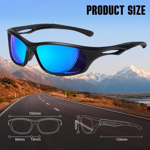 Joopin Sports Sunglasses - Polarized UV400 Protection | Wrap-Around Shades for Men & Women