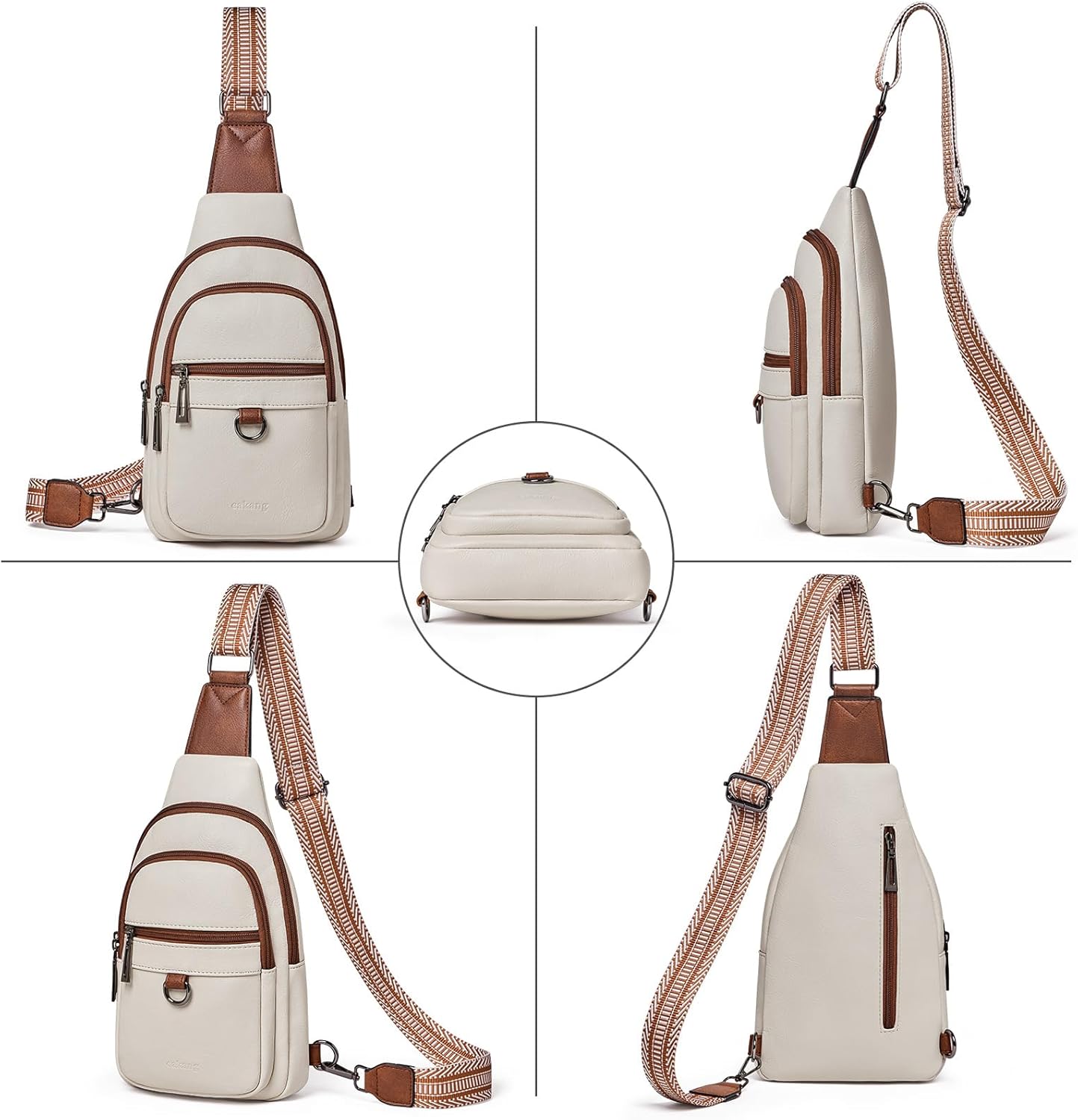 Skiennix Women's Sling Bag - Vegan Leather Crossbody Backpack | Stylish Travel Daypack