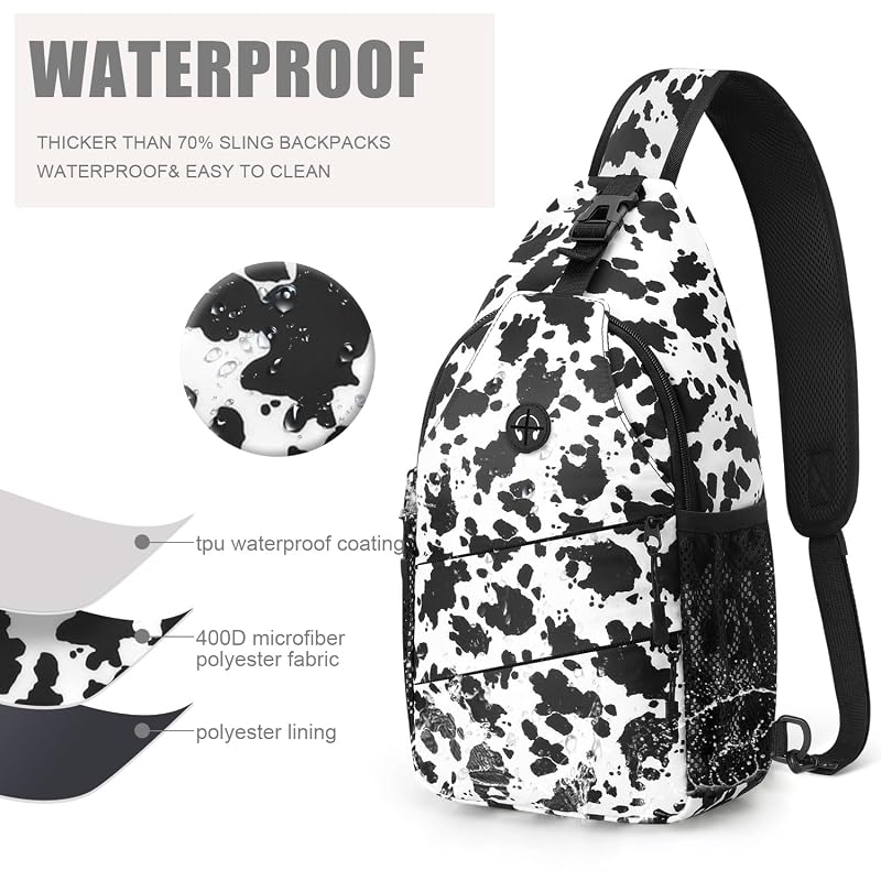 Pritent Cowprint Medium Crossbody Sling Bag with Convertible Strap