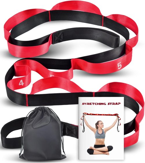 Acozycoo Stretching Strap - 10 Loop Yoga Strap for Physical Therapy & Flexibility Training