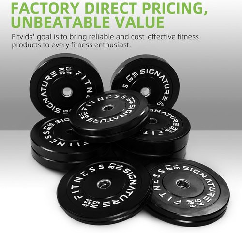 Fitvids Olympic Bumper Plates Set - 2" Weight Plates for Strength Training & Weightlifting | Multiple Options Available