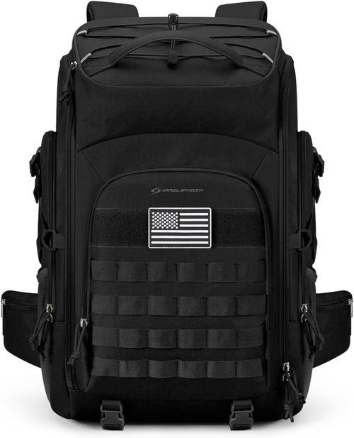 Maelstrom Tactical Backpack - Water Resistant 40L Military Backpack for Hiking & Camping | Black