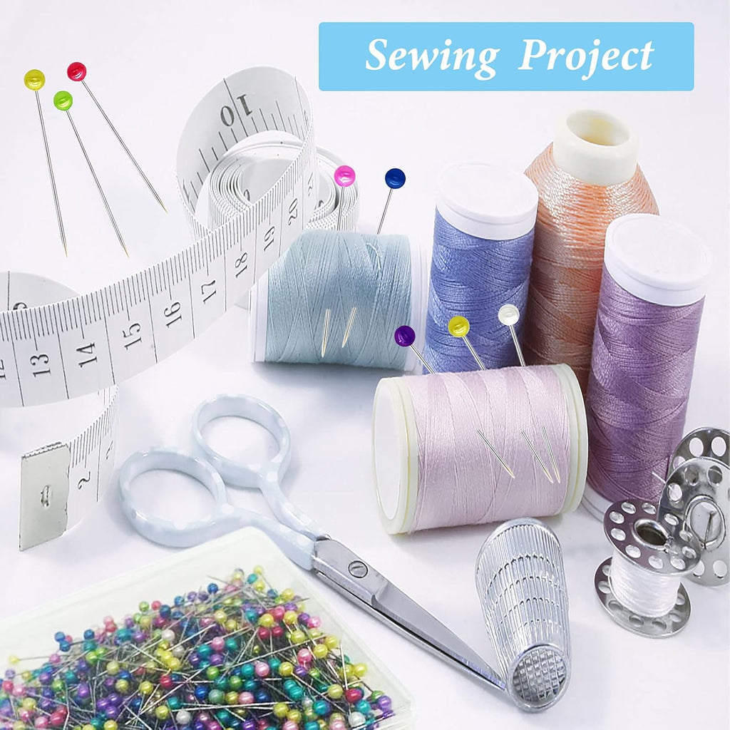 Skiennix 600PCS Sewing Pins - Pearlized Ball Head Quilting Pins for Fabric & Craft Projects | 1.5 Inch Multicolor