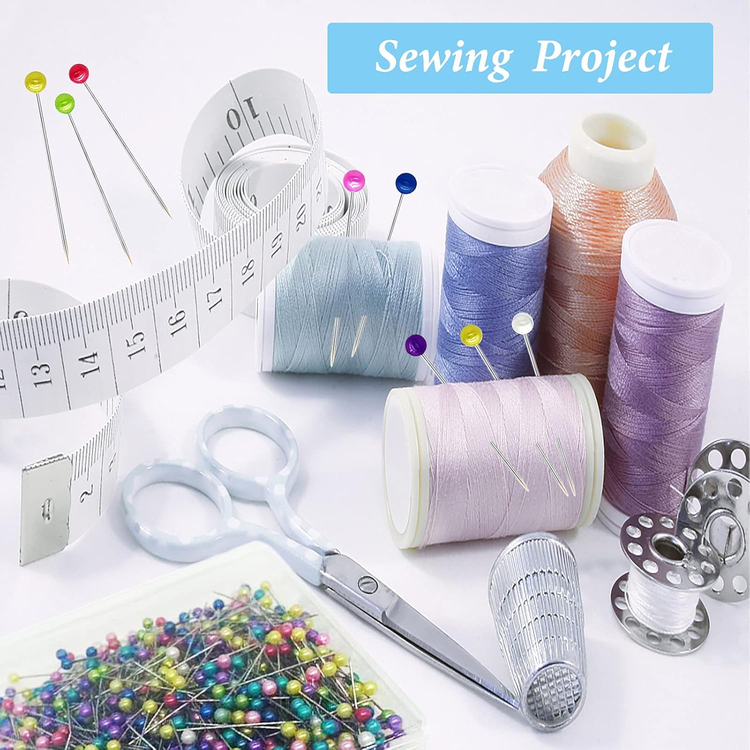 Skiennix 600PCS Sewing Pins - Pearlized Ball Head Quilting Pins for Fabric & Craft Projects | 1.5 Inch Multicolor
