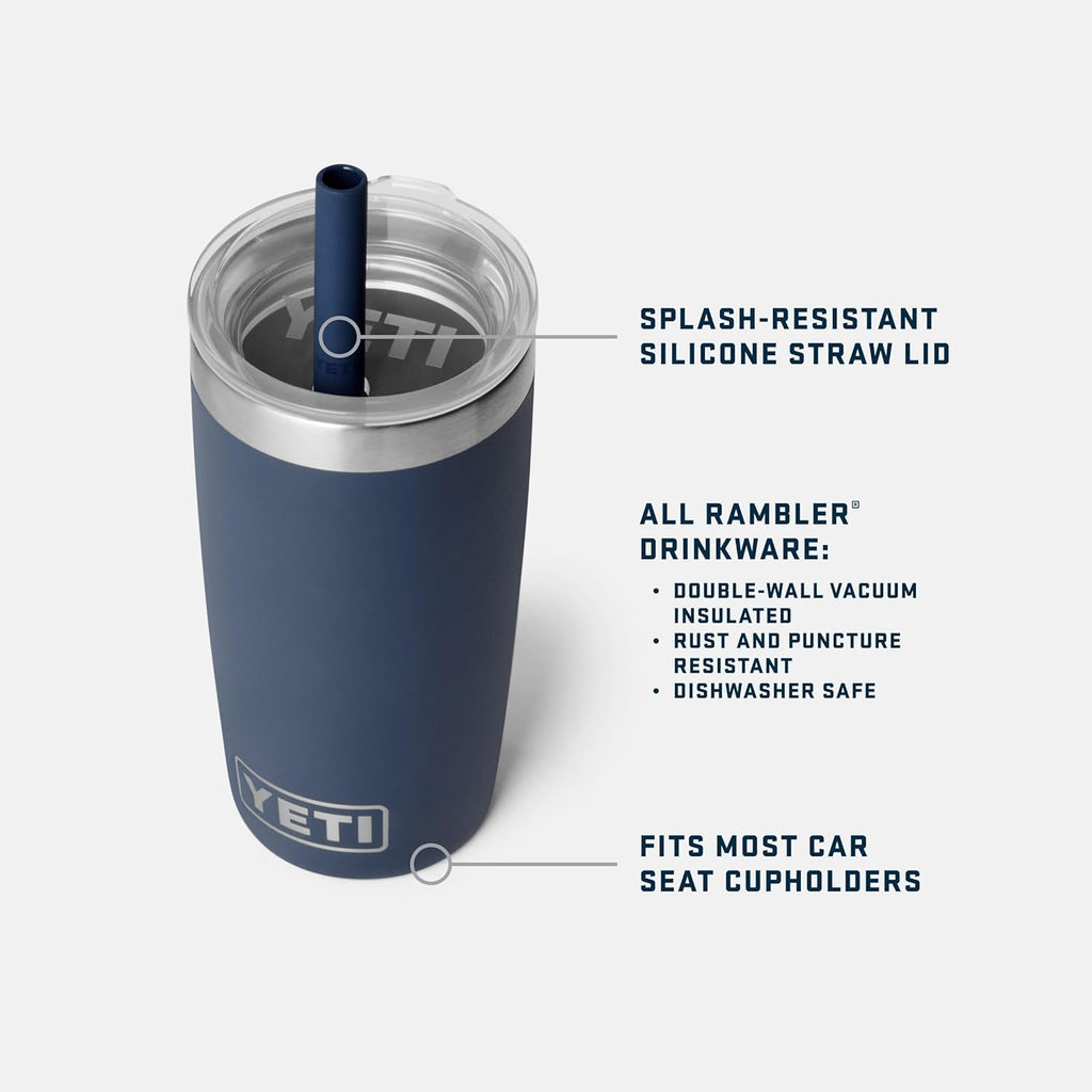 YETI Rambler Jr. 10 Oz Tumbler - Durable Insulated Design with Silicone Straw Lid