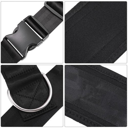 Adjustable Sled Harness - with Resistance Band for Strength and Fitness Training Padded Shoulder Straps and Waist Belt for Workout Sled Pulling Durable Neoprene and Polyester Vest