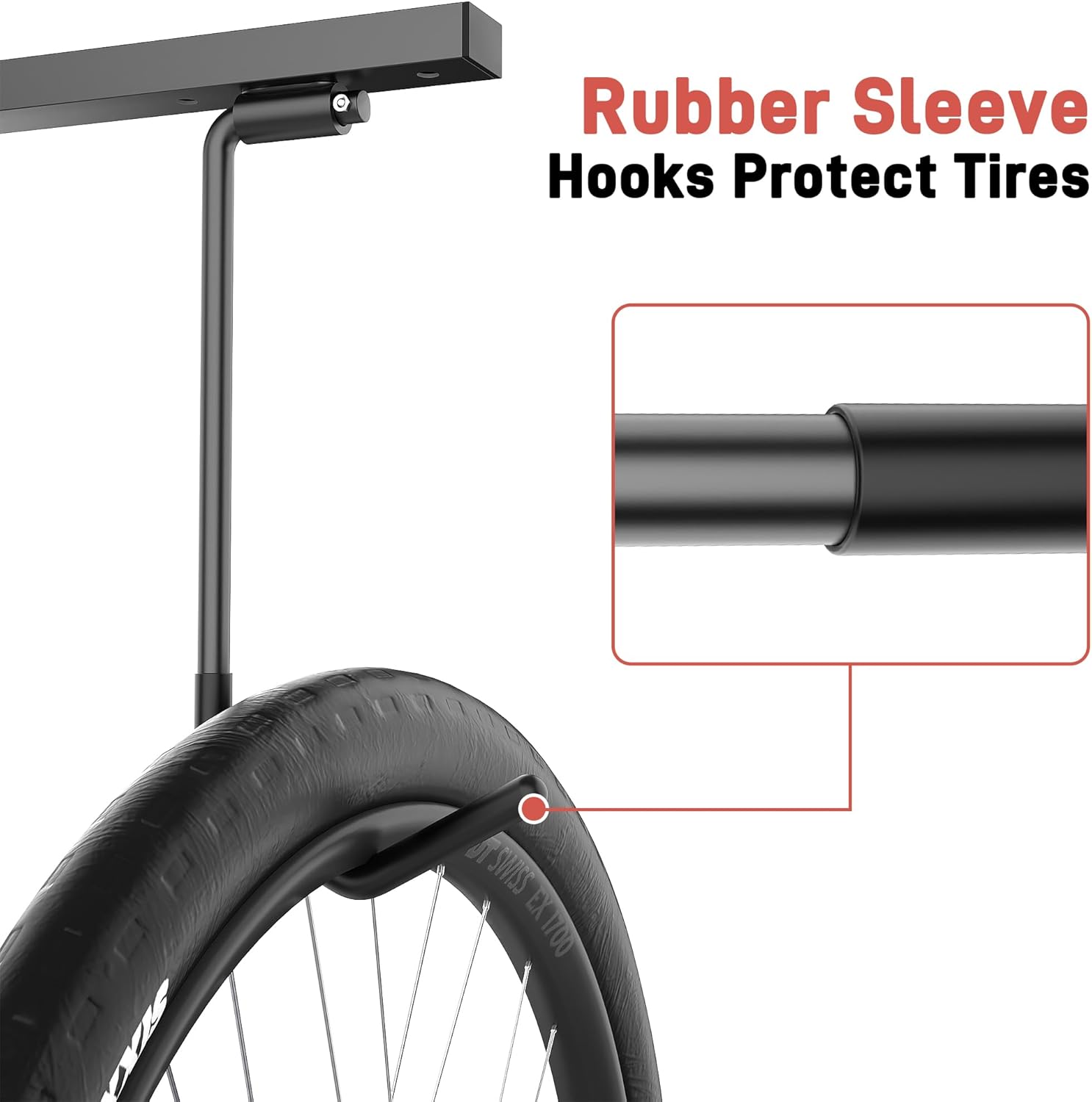 Ultrawall Ceiling Bike Rack - Indoor Bike Storage Hanger for 2 Bikes Horizontally or 4 Bikes Vertically | Adjustable Hooks, 25 Inch