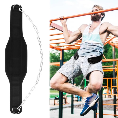 Dip Belt With Heavy-Duty Chain,Weightlifting Belt or Pull-Ups, Powerlifting, Squats, and Bodybuilding,550lbs - 650lbs Weight Capacity