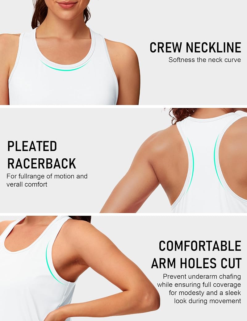 Magcomsen Women's Tank Top - Quick Dry Racerback Athletic Gym Yoga Running