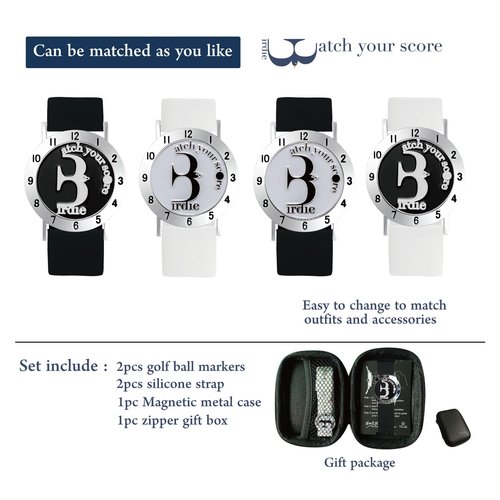 E TRUEE Golf Ball Marker with Golf Stroke Counter Bracelet, Birdie Ball Marker, Golf Accessories, Golf Gifts, Golf Score Counter for Men Women