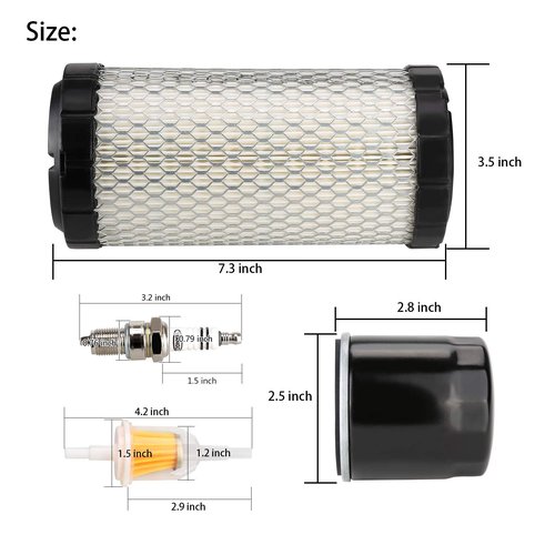 10L0L Golf Cart Tune Up Kit for EZGO RXV 2008-up & TXT 2010-up Gas Carts with Kawasaki Motor, Air Fuel Oil Filter 28463-G01, 72084-G01, 607454, Spark Plug 607462