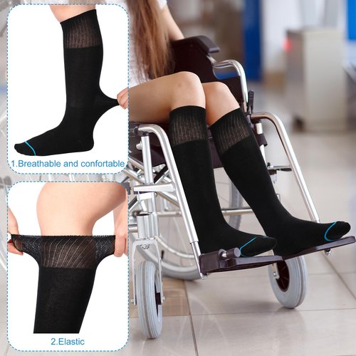 ShinyMatch 4 Pairs Kids Replacement Sock Liner for Walking Boots Cast Socks Compatible with Aircast Walker Brace for Kids(Black)