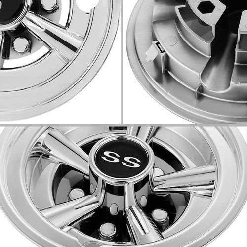 HANGKUNNEE Golf Cart Accessories Wheel Covers Hub Caps for Yamaha/Club CAR/EZ-GO Par Car 8" (Set of 4) (Silver)