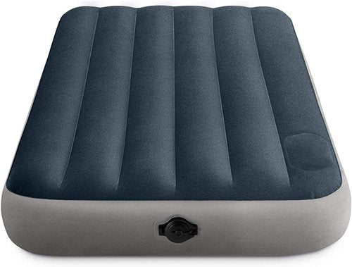 Intex Dura-Beam Twin Air Mattress - Fiber-Tech Design, 10in Height, 300lb Capacity, 2-Step Pump