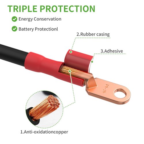 10L0L 3 Awg Golf Cart Heavy Duty Battery Cables for 48 Volt Club Car DS & Precedent 1994 Up, 5 PCS Pure Copper Golf Battery Wiring Cables (Set of 5)