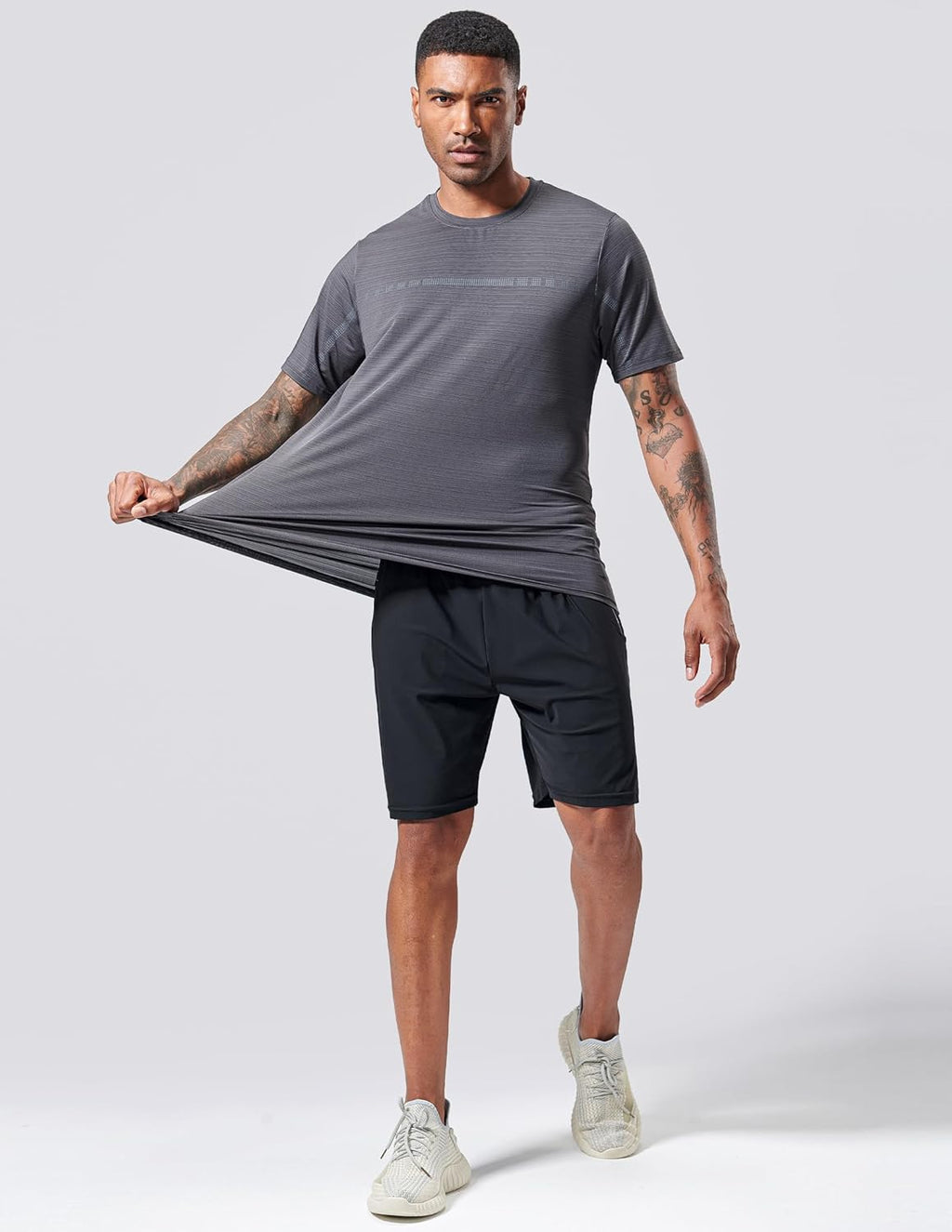 Skiennix Men's Quick Dry Active Crew Neck T-Shirts - 5 Pack Athletic Workout Tees