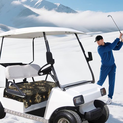 Golden Winter Golf Cart Seat Covers Sun Quick-Drying Winter Golf Accessories Protect Your Carts Seats from Scorching Sun and Sudden Rain Showers—Play Longer, Stay Comfortable