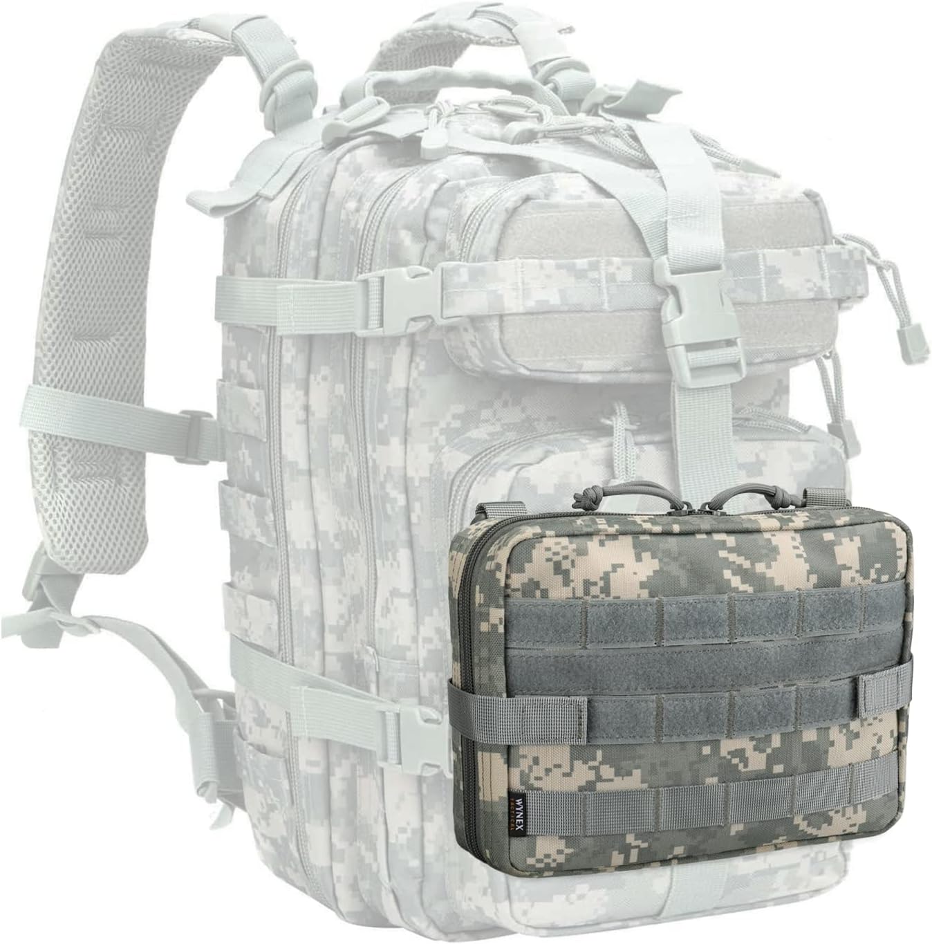 WYNEX Tactical Admin Molle Pouch - Durable 1000D Nylon Medical EDC Utility Bag for Hiking & EMT Use