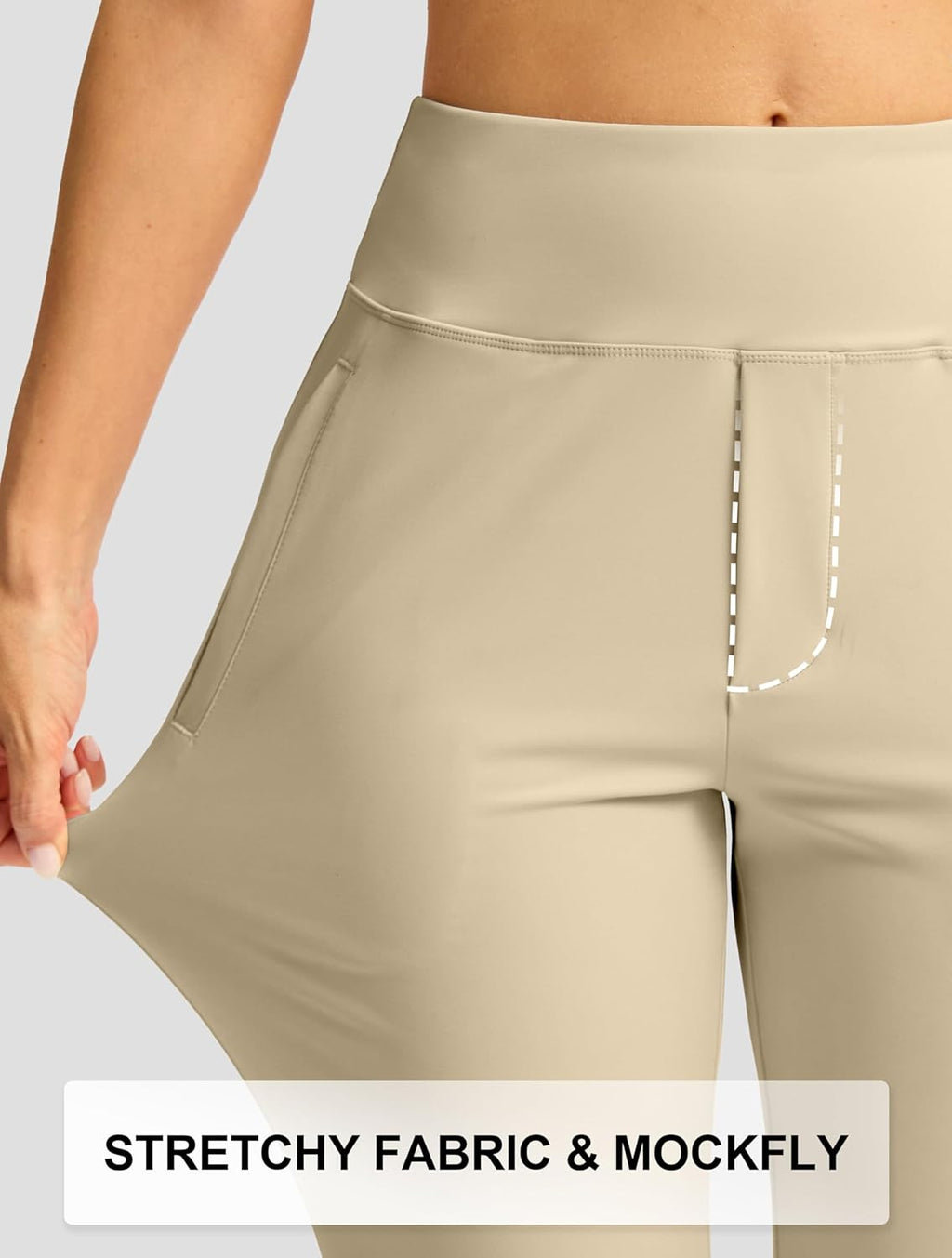 SANTINY Women's 7/8 High-Waisted Stretch Ankle Pants - 3 Pockets for Golf, Casual & Travel
