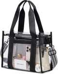 Skiennix Clear Stadium Bag - Large Transparent Tote with Inner & Outer Zipper Pockets for Events | Beach, Concerts