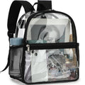 Fammart Clear Backpack Stadium Approved 12x6x12 - Kids & Small Adult Transparent Backpack for School, Work, Sports, Concerts - Clear Bag
