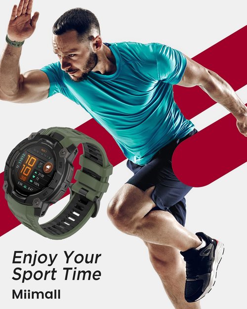Miimall Silicone Band for Garmin Instinct 3 50mm, Sweatproof, Lightweight, 26mm Adjustable Watch Bracelet Replacement Sport Strap for Garmin Instinct 3 SOLAR/AMOLED for Men Women, Green-Black