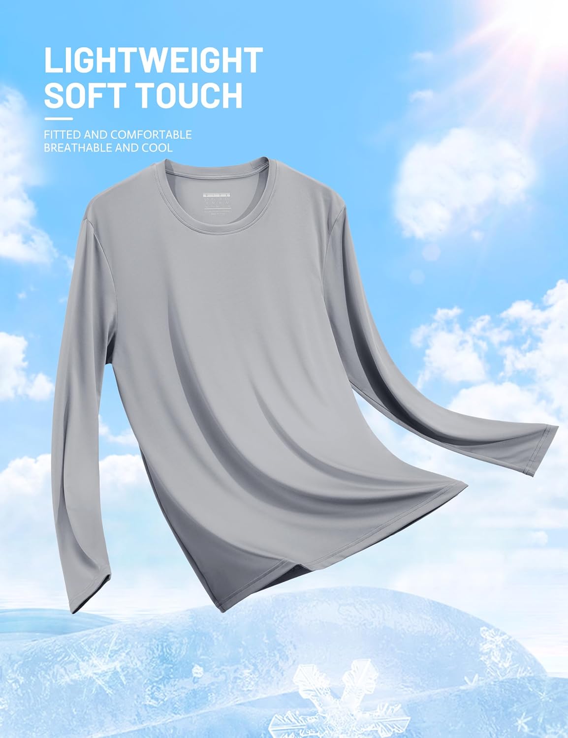 TACVASEN Men's Long Sleeve UV Protection Shirt - Quick Dry Lightweight Rash Guard for Fishing & Running