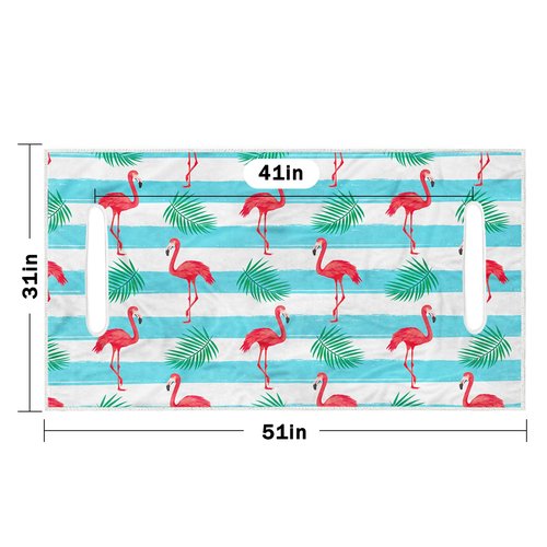 ENYORSEL Tropical Golf Cart Seat Covers, Breathable Microfiber Golf Cart Seat Towel Blanket, Fits Yamaha, EZGO, Club Car, Icon and More 2 & 4 Passenger Carts, 51"x31", Striped Flamingo