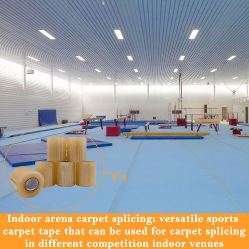 Wrestling Mat Tape Carpet-Tape - 6 Rolls 4 Inches x 84 Foot PVC Gymnastics Floor Tape, Seam Cover Tape for Wrestling Grappling Exercise Mats, 7 Mil Heavy Duty Carpet Tape,