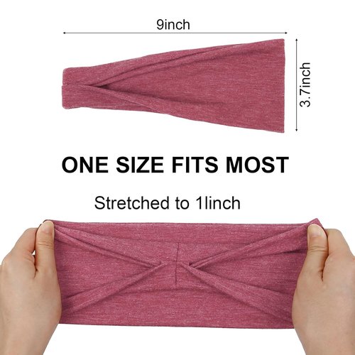Huachi Non-Slip Headbands for Women - Wide Elastic Hair Bands for Summer Workouts | Stylish Hair Accessories