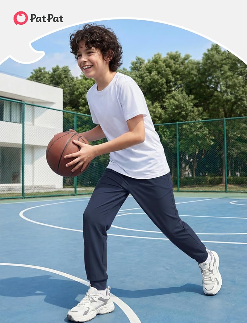 PATPAT Boys Quick Dry Lightweight Joggers Dark Blue 9-10 Years