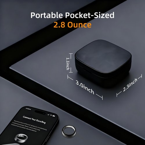 finlusri Wireless Charging Case for Oura Ring gen 4 & gen 3 Charger, 1000mAh Portable Travel Charger Station Fits All-Sized Ring Gen 4 | Gen 3 (Official Charger NOT Included)