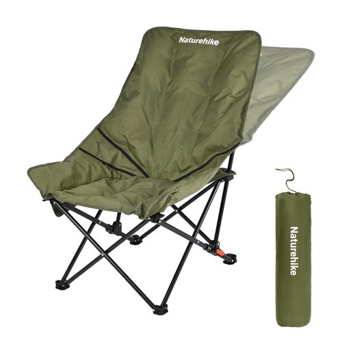 Naturehike Seastar Padded Camping Chair, Oversized 2-Position Adjustable Folding Chair, Portable Camp Chair with Side Pocket & Carry Bag
