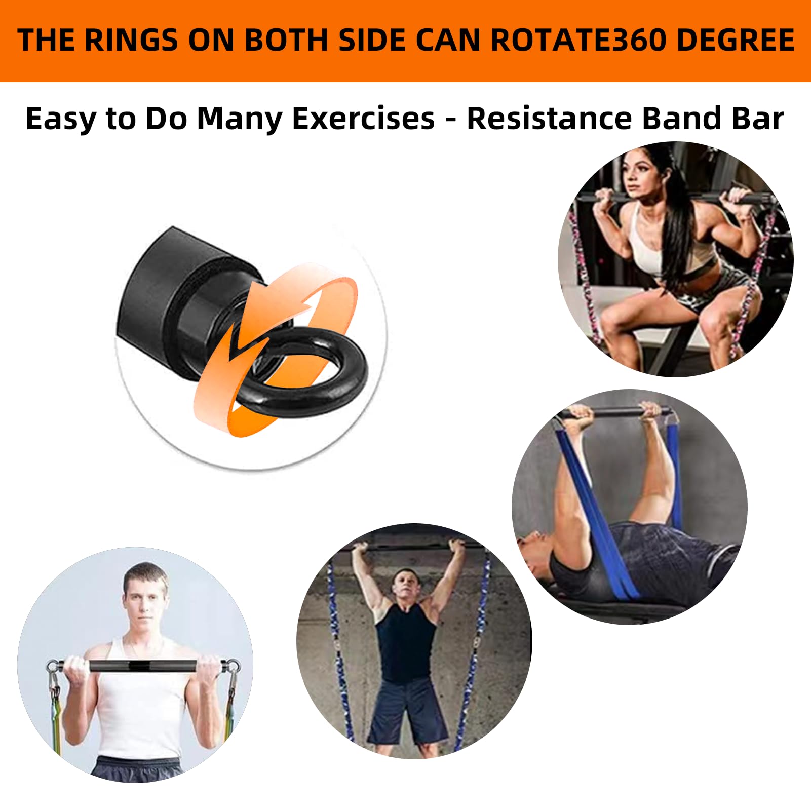 Tuyzhrymlic Resistance Band Bar Adjustable Three Part for Full Body Workout, Pilates Portable Lifting Fitness Bar for Core Muscle Lower Body Strength Exercise Training
