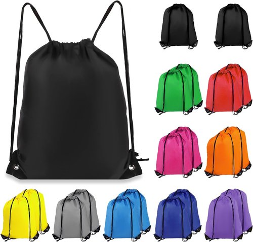 COIDEA Drawstring Backpack 20Pcs Drawstring Bags, Draw String Back Bag Drawstring Bags Bulk for Sports, Gym, Travel, Swimming, Beach (10 Colors)