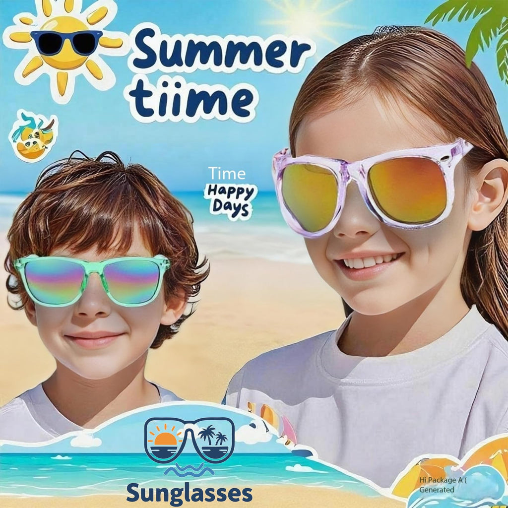 PoCotinu 36 Pack Sunglasses Bulk, UV400 Protection Neon Sunglasses for Boys & Girls - Adjustable Children Sun Glasses for Summer, Beach, Pool, Birthday Party Favors & Outdoor Activities (Great Gift!)